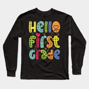 Hello First grade 1st Grade Team Back To School Teacher Kid Long Sleeve T-Shirt